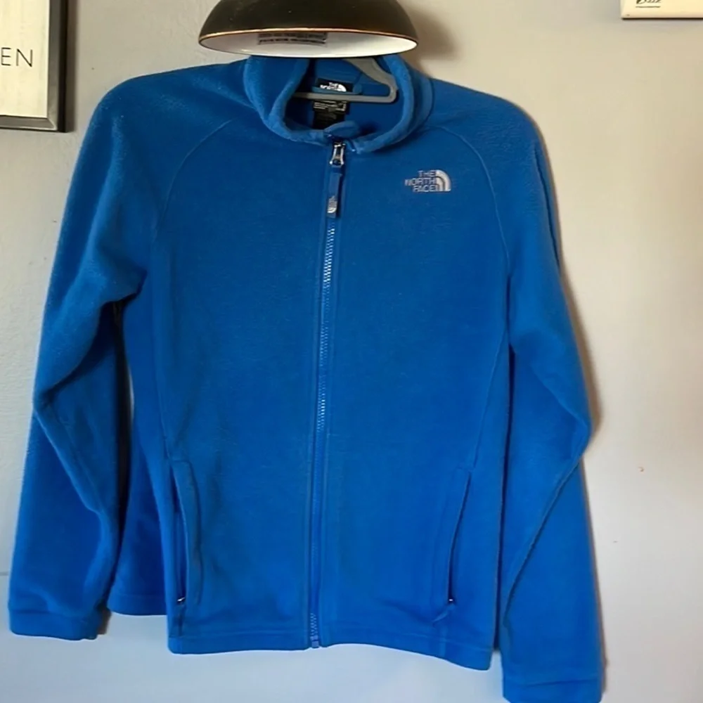 NORTH Face Blue Fleece Full Zip Jacket Size Boys Large (14/16)